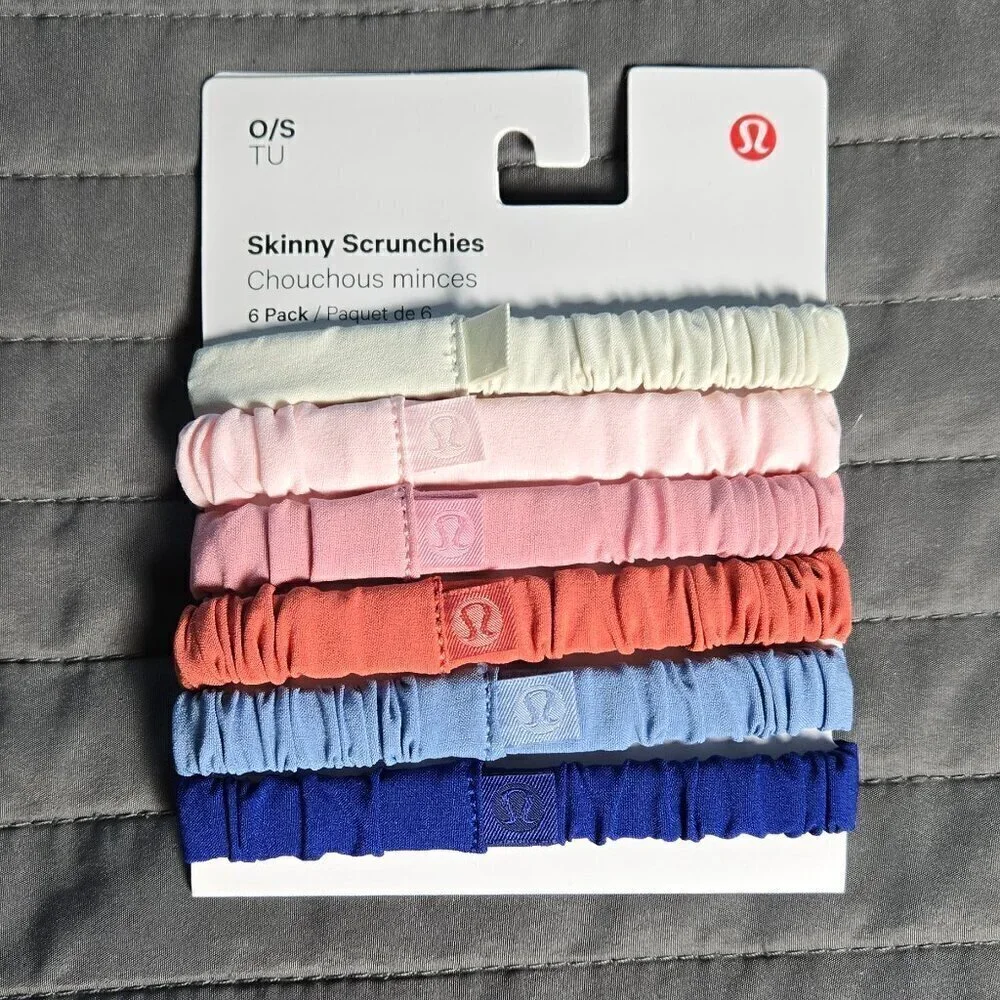 NWT Lululemon Skinny Scrunchies 6 Pack